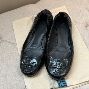 Black patent leather Tory Burch flats